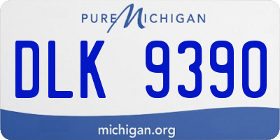 MI license plate DLK9390