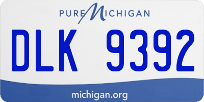 MI license plate DLK9392