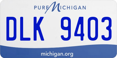 MI license plate DLK9403