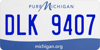 MI license plate DLK9407