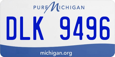 MI license plate DLK9496