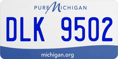 MI license plate DLK9502