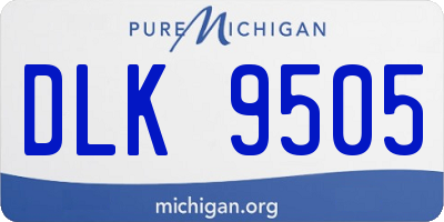MI license plate DLK9505
