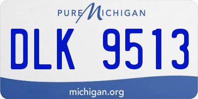 MI license plate DLK9513