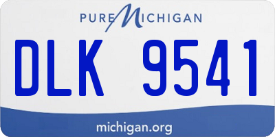 MI license plate DLK9541