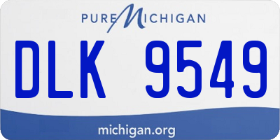 MI license plate DLK9549
