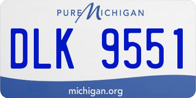 MI license plate DLK9551