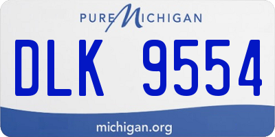 MI license plate DLK9554