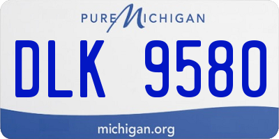 MI license plate DLK9580