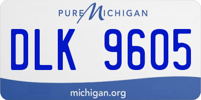 MI license plate DLK9605
