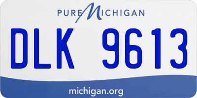 MI license plate DLK9613