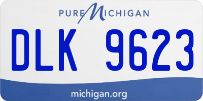 MI license plate DLK9623