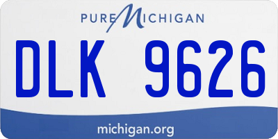 MI license plate DLK9626