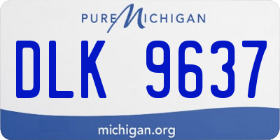 MI license plate DLK9637