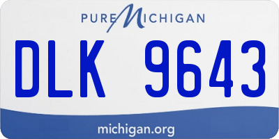 MI license plate DLK9643