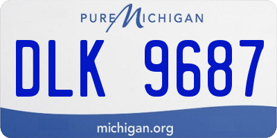 MI license plate DLK9687
