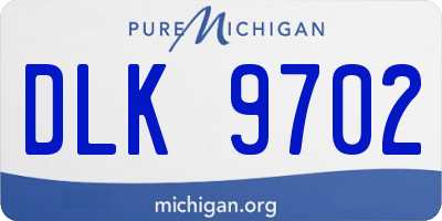 MI license plate DLK9702