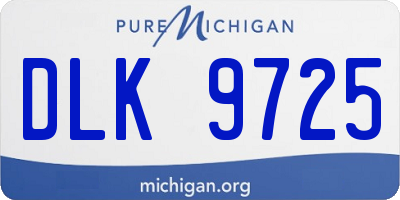 MI license plate DLK9725