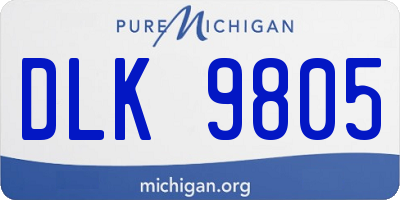 MI license plate DLK9805