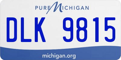 MI license plate DLK9815