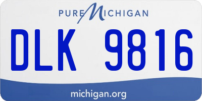 MI license plate DLK9816