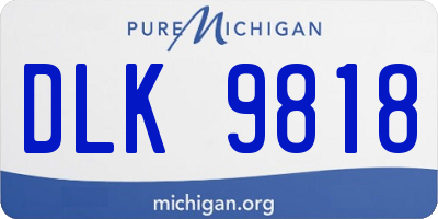MI license plate DLK9818