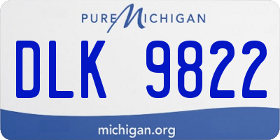 MI license plate DLK9822