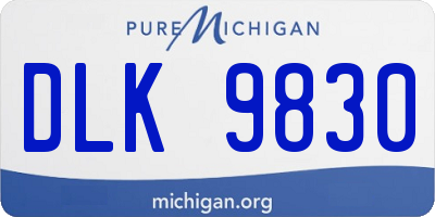 MI license plate DLK9830