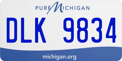 MI license plate DLK9834