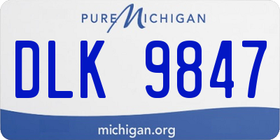 MI license plate DLK9847