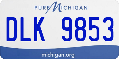MI license plate DLK9853