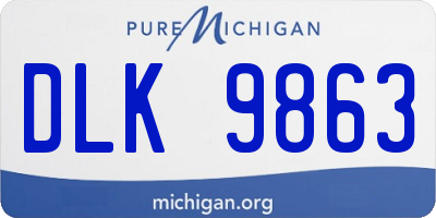 MI license plate DLK9863