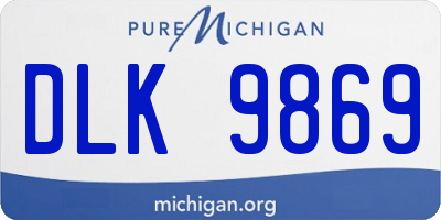 MI license plate DLK9869