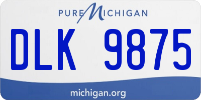 MI license plate DLK9875