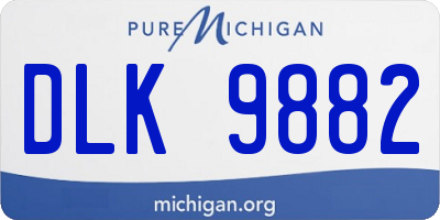 MI license plate DLK9882
