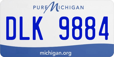 MI license plate DLK9884