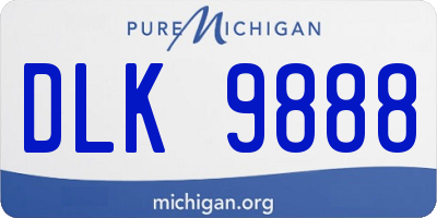MI license plate DLK9888