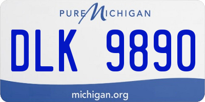 MI license plate DLK9890