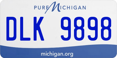 MI license plate DLK9898