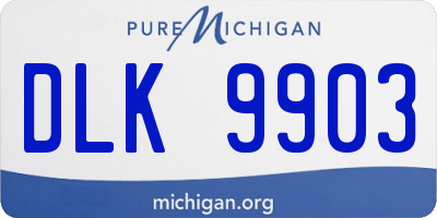 MI license plate DLK9903