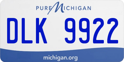 MI license plate DLK9922