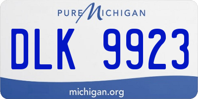 MI license plate DLK9923