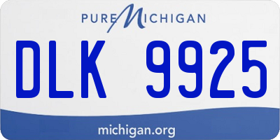MI license plate DLK9925