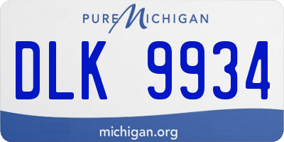 MI license plate DLK9934