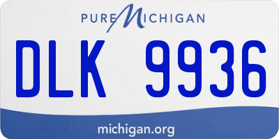 MI license plate DLK9936