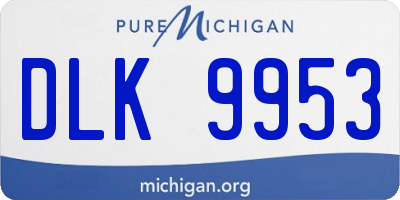 MI license plate DLK9953