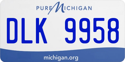 MI license plate DLK9958