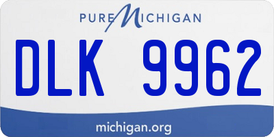 MI license plate DLK9962
