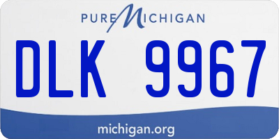 MI license plate DLK9967