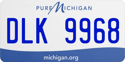 MI license plate DLK9968